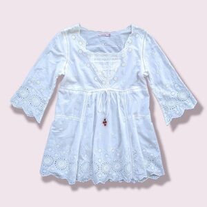 Calypso cotton eyelet mini dress